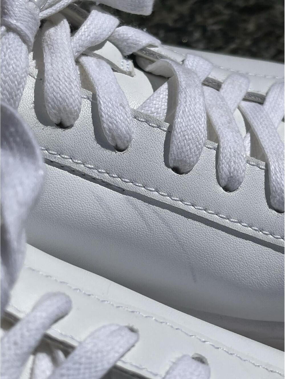 Kizik Vegas Sneakers Unisex Mens 7.5 Womens 9 White Leather Lace Up - Picture 3 of 9